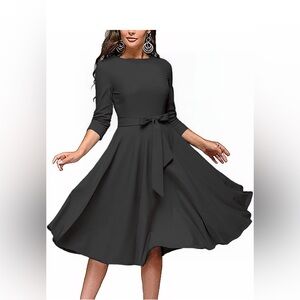 Elegant Black Midi Dress